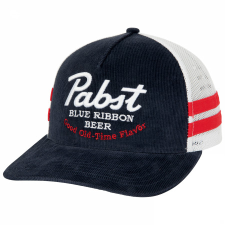 Pabst Blue Ribbon Beer Vintage Adjustable Navy Blue Snapback Trucker Hat